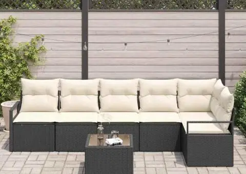 Set canapea grădină 6 piese cu perne ratan polimeric - 3/5