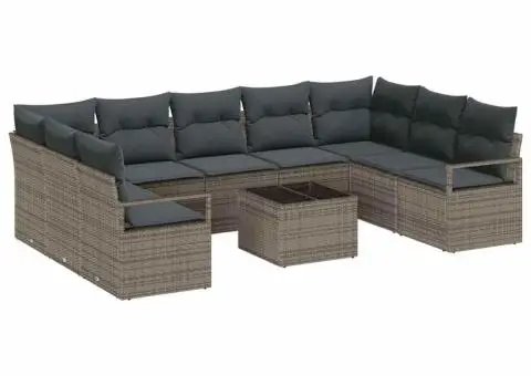 Set de Canapea de Grădină cu Perne din Poliratan Negru - 2/5