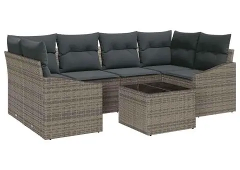 Set de canapele grădină cu perne Gri Ratan Poli - 2/5