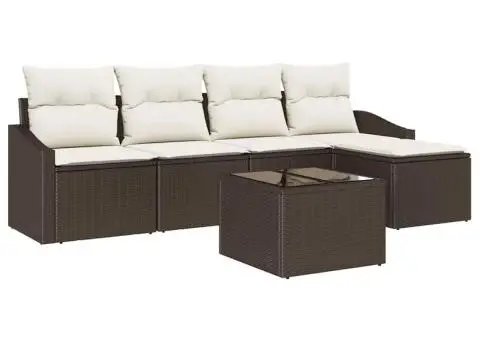 Set Canapea Grădină cu Perne Gri Poliratan - 2/5