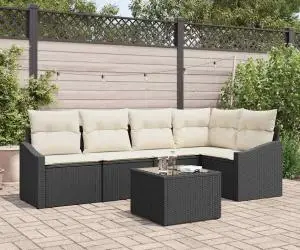 Set canapea gradină cu perne Brown Poliratan