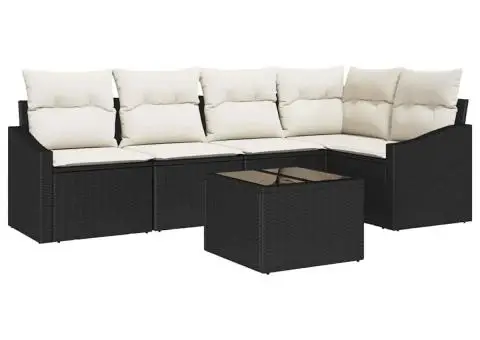 Set canapea gradină cu perne Brown Poliratan - 2/5