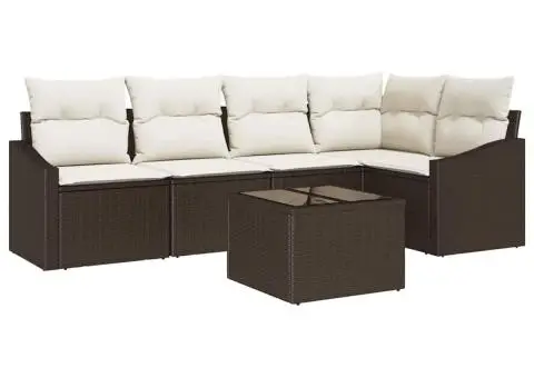 Set canapea de grădină cu 5 piese și perne gri din ratan polimeric - 2/5