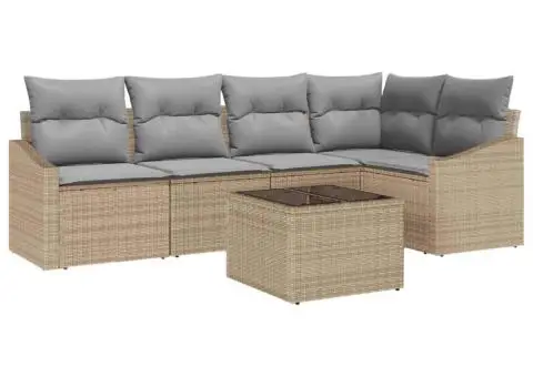 Set canapea grădină cu perne Negre Ratan - 2/5