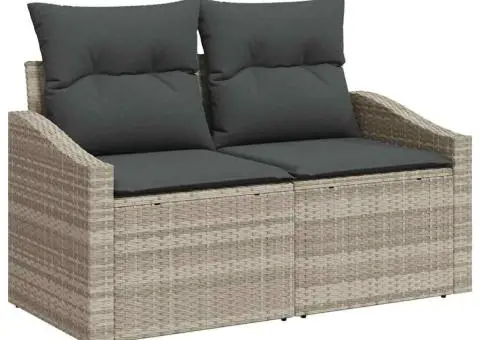 Set de canapele de grădină cu 7 piese și perne Bej Ratan PE - 4/5