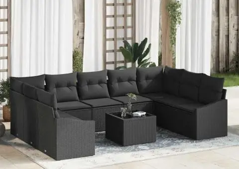 Set de Canapea pentru Grădină cu perne bej din ratan poli - 1/5