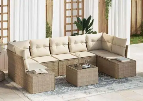 Set canapele grădină cu perne Bej Ratan Poli - 1/5