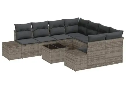 Set de canapea grădină cu perne Gri Ratan Sintetic - 2/5