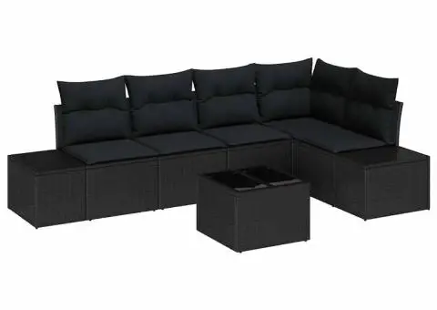 Set de Canapea de Grădină 6 Piese cu Perne Bej din Poliratan - 2/5