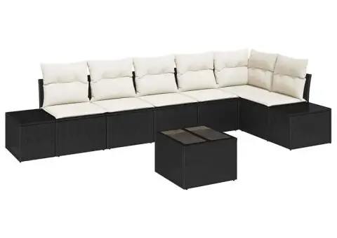 Set de Canapea pentru Grădină cu 6 Piese și Pernuțe din Poliratán Maro - 2/5