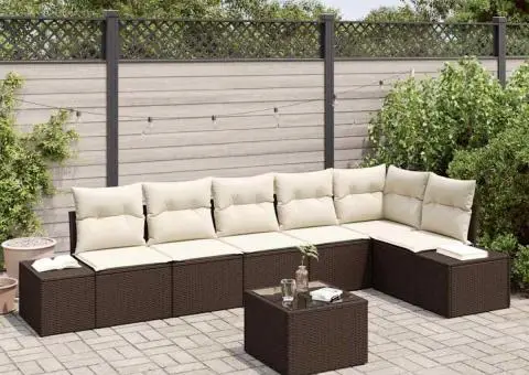 Set Canapea Grădină cu Perne Gri din Ratan Polimer - 1/5