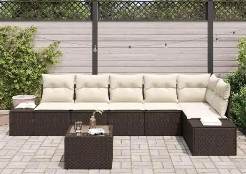 Set Canapea Grădină cu Perne Gri din Ratan Polimer - 3/5