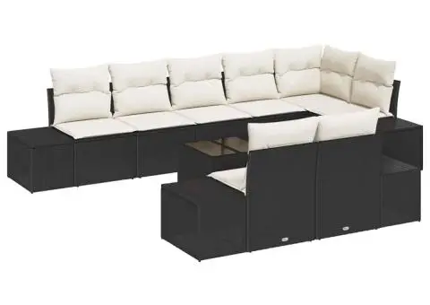 Set de canapele de grădină cu 8 piese și perne din ratan poli - 2/5