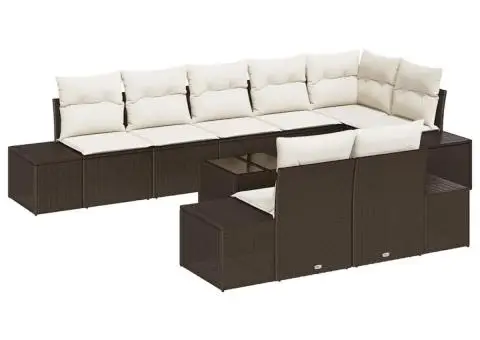 Set Canapea de Grădină cu Perne Gri Ratan Polimer - 1/4