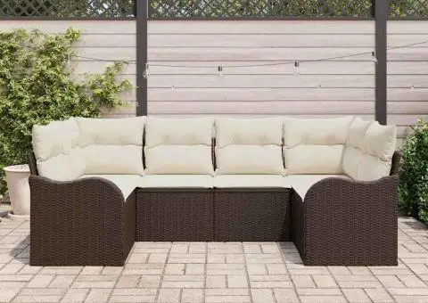 Set de canapea de grădină cu 6 piese și perne Maro Ratan Poli - 3/5