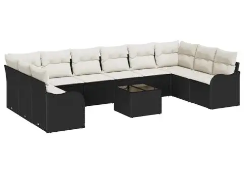 Set de canapea pentru grădină 10 piese cu perne Brown Rattan Polimeric - 2/5