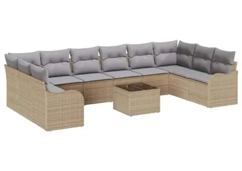 Set de canapé de grădină 11 piese cu perne - 2/5