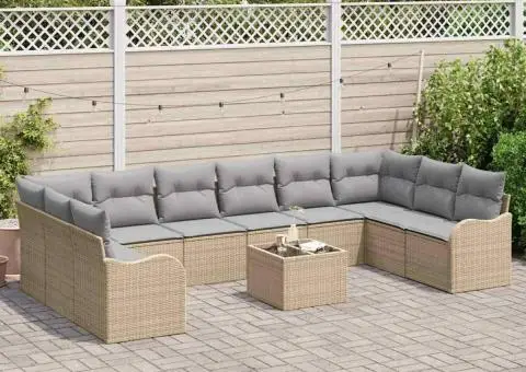 Set de canapé de grădină 11 piese cu perne - 3/5