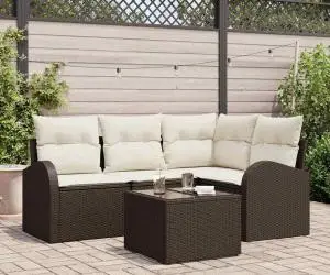vidaXL Set de Canapele de Grădină cu Pernă Gri Poli Ratan