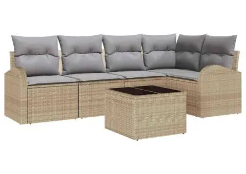 Set de canapea de grădină cu perne Ratan Polic negru - 2/5