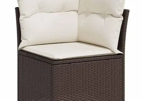 Set de mobilier pentru grădină 7 piese cu perne din poliratan maro - 5/5