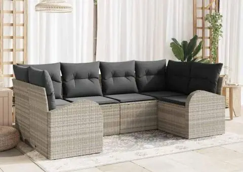 Set de canapea de grădină cu perne gri deschis - 1/5