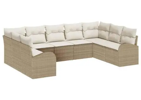 Set de Canapea de Grădină cu Pernuțe Bej - 2/5