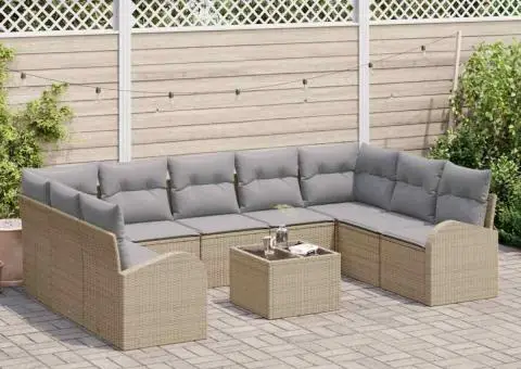 Set de Canapea de Grădină cu Perne Negre din Ratan PE - 3/5