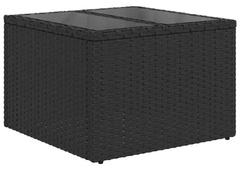 Set de 7 Piese pentru Sofa de Grădină cu Perne Negre din Poliratan - 4/5