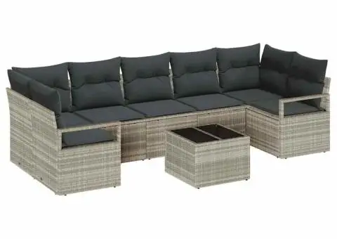 Set canapea de grădină cu perne Gri deschis Ratan Poli - 2/5