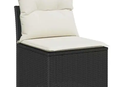 Set de canapea de grădină 6 piese cu perne Negru Ratan - 5/5