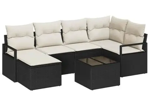 Set de canapea de grădină în 6 piese cu perne Ratan polimeric maro - 2/5