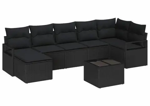 Set de canapea de grădină cu perne Bej Poliratan - 2/5