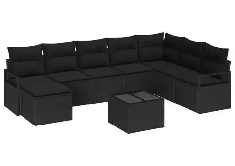 Set canapea de grădină cu perne bej din ratan poli - 2/5