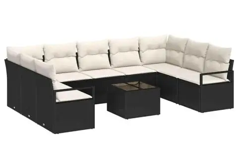 Set canapea de grădină cu 9 piese și perne Ratan Poli Maro - 2/5