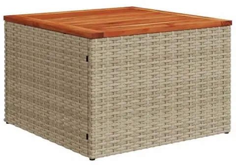 Set de canapea pentru grădină cu 10 piese și perne bej din ratan și acacia - 4/5