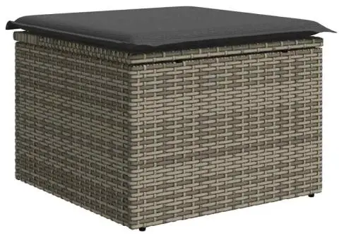 Set canapea de grădină, 8 piese, perne gri din ratan sintetic, Acacia - 5/5