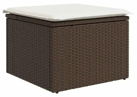 Set de canapea pentru grădină 6 piese cu perne, maro, din rattan polimeric - 5/5