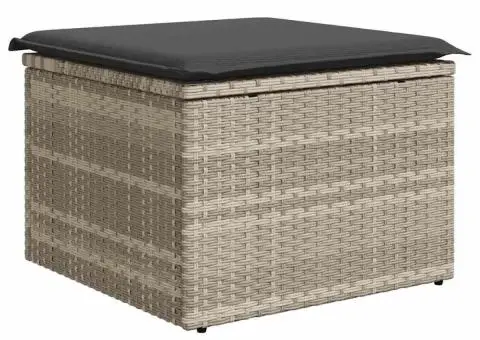 Set de canapea de grădină, 6 piese, cu perne gri deschis din rattan sintetic - 5/5