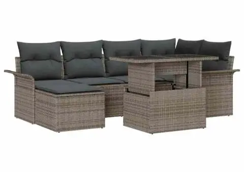 Set de canapea de grădină cu perne Gri Ratan Poli - 2/5