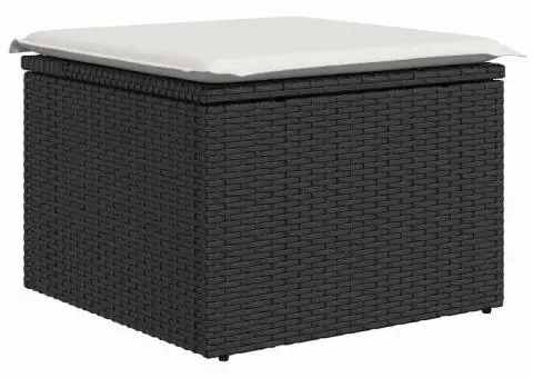 Set canapea grădină cu perne negre din ratan poli - 5/5