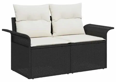 Set de canapele pentru grădină cu pernă cu pernă 11 pcs Negru Maro - 4/5