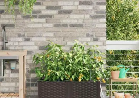 Ghivece de Grădină 1 buc Maro 80 x 40 x 37.5 cm Plastic - 1/5