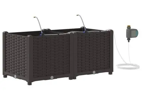 Ghivece de Grădină 1 buc Maro 80 x 40 x 37.5 cm Plastic - 2/5