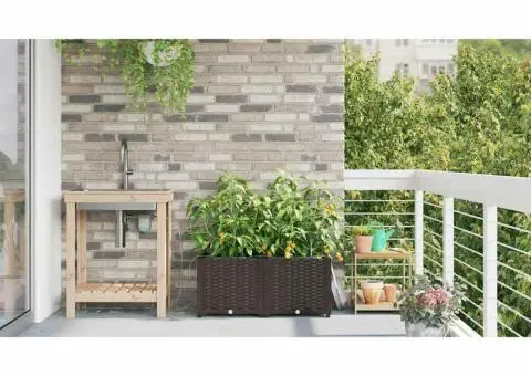 Ghivece de Grădină 1 buc Maro 80 x 40 x 37.5 cm Plastic - 4/5