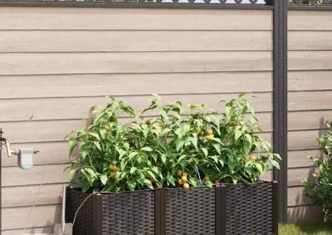 Ghivece de Grădină 1 buc Maro 120 x 40 x 37.5 cm Plastic - 1/5