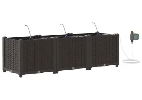 Ghivece de Grădină 1 buc Maro 120 x 40 x 37.5 cm Plastic - 2/5