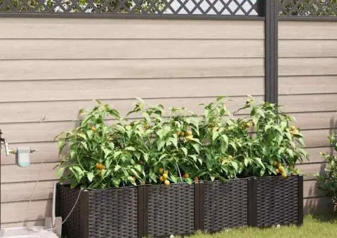 Ghivece de Grădină 1 buc Maro 160 x 40 x 37.5 cm Plastic - 1/5