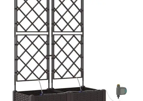 Ghivece de Grădină 1 buc Zăbrele Maro 80 x 40 x 126 cm Plastic - 2/5