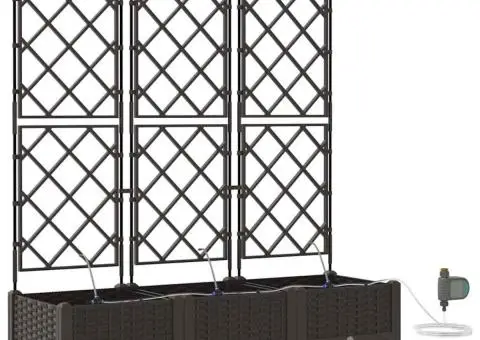 Ghivece de Grădină 1 buc Zăbrele Maro 120 x 40 x 126 cm Plastic - 2/5